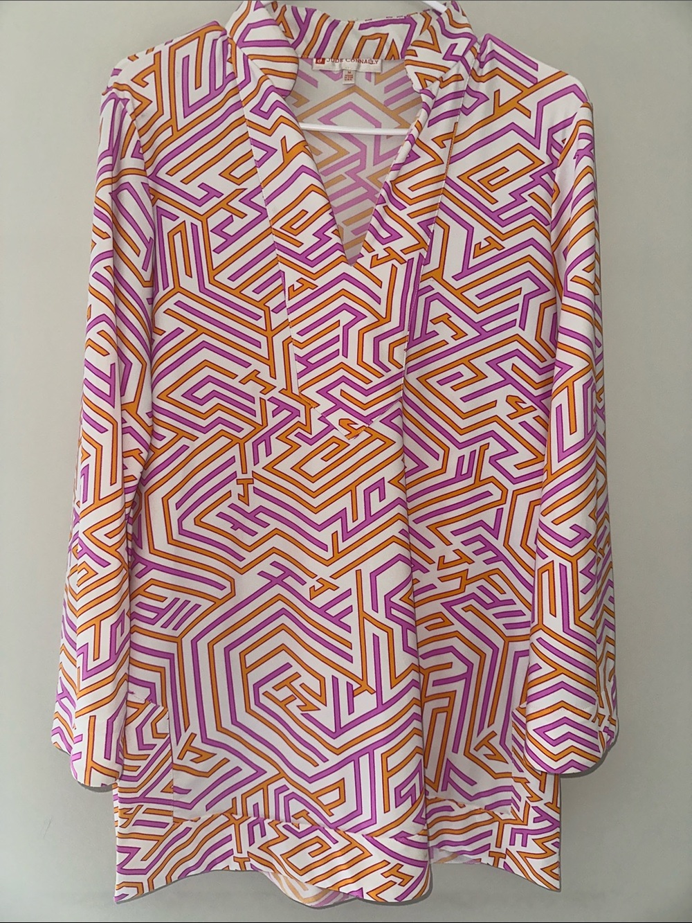 EUC! Judy Connally Geometric Print Tunic Blouse